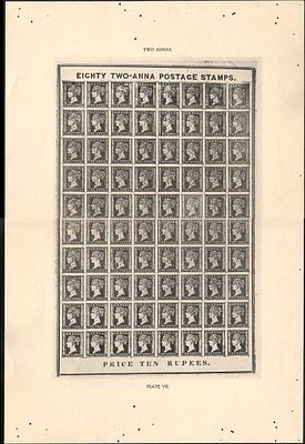 Two annas Hausburg Plate No. 7. fine reprinted plate from Hausburg's book.