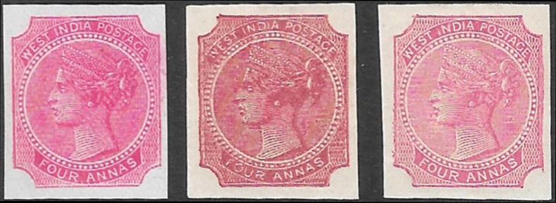 West India Essay 3 shades. in fine mint condition.