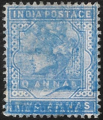 QV 2 annas Double Impression Mint. SG#92a with one of the impressions quite faint. Large part 
