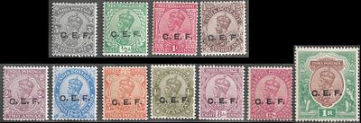 KGV Chinese Expeditionary Force complete set. SG#C23/C34 most values in mint never hinged 