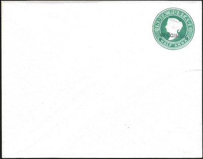 QV half anna envelope Specimen. excellent condition, very low start.