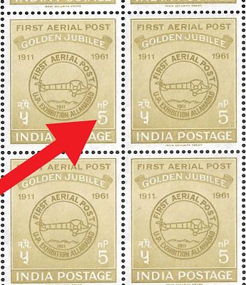 Aerial Post 1961 Dot on Five constant variety. complete white gum mnh condition. Superb sheet 
