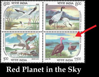 Waterbirds 1994 Sun in the Sky. superb error on withdrawn se-tenant issue.