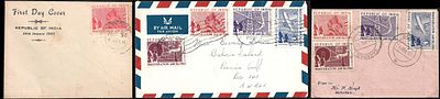 Republic 3 FDCs including 1 Private. private FDC from Secunderabad and 2 on plain envelopes from 