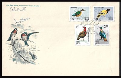 Birds of India two autographs on FDC. signed by Salim Ali, India’s greatest ornithologist and 