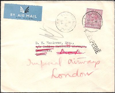 Imperial Airways Test Letter 1934 first flight by flat rate. test letters were sent to assess 