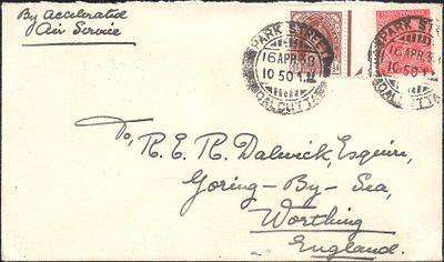 First Accelerated Service India to England. one of only 2 covers created by Stephen Smith. The 