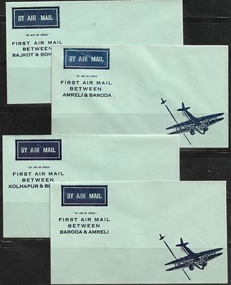 Bombay Kathiawar 8 complimentary covers. presented by Air Services Ltd and accompanied by their 