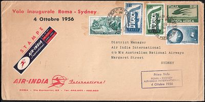Air India Rome to Sydney FFC. official cover sent by Air India International Rome office to 