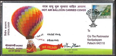 Hot Air Balloon Flown Special Cover 2016. superb condition.