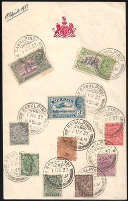 KGV 10 stamps tied by 1 April 1931 cds. on crested letterpad.