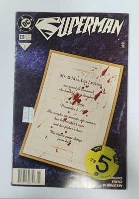פריט אספנות - סופרמן #131 (Superman Vol. 2), ינואר 1998 . הופעת בכורה! בתם של לקס לות'ור דירוג: 