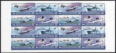 India 2006 9th President Fleet Review, Visakhapatnam Block of 4 complete sheet of 4 sets MNH 