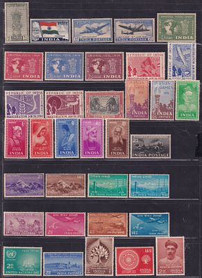 Republic India Stamps. 1947-56 anna series including Jai Hind, UPU, Republic of India, Asian 