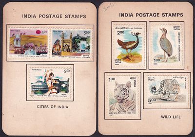 Republic India Stamps. 1984-90 India Postage stamps set of Forts of India, Indian Trees, Wild 