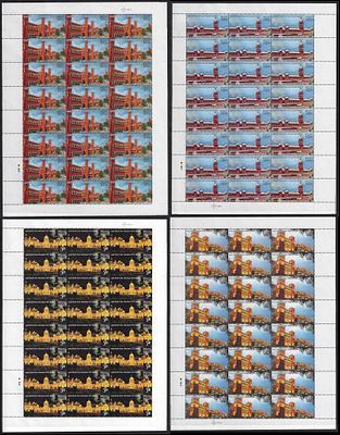Mint Sheet. India 2009 Heritage Railway Station of India set of 4v complete sheet of 24 MNH 