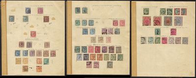 QV Queen Victoria used stamps on sheets (71 stamps)