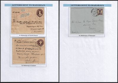 1902/44 QV, KGVI envelopes & KGVI 1&frac12; franked cover addressed to Maharaja of Jaipur, Palanpur & 