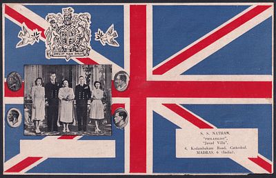 1948 British Royal Family illustrative cover with Madras cancellation at back