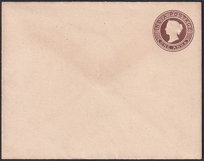 1886 QV Queen Victoria 1a Brown PSE envelope mint, thick wove paper; PV# EN16