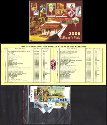 2008 India Postage stamps Collector`s Year Pack issued by Department of Post Containing all MNH 