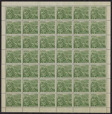 India 1967 First Death Anniversary of Lal bahadur Shastri (Jai Kisan) 15p complete sheet of 42 