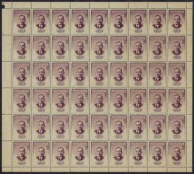India 1967 Rashbehari Basu (Founder of INA) 15p complete sheet of 54 MNH stamps