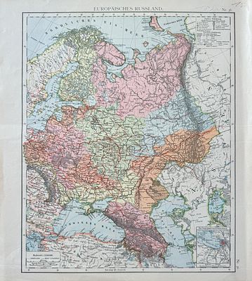 Штилер Адольф (1775–1836). Антикварная карта &laquo;Europ&auml;isches Russland&raquo; (Европейская Россия). 1878. 