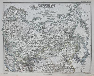 Штилер Адольф (1775–1836). Антикварная карта &laquo;Nord- & Mittel-Asien&raquo; (Российская империя в Азии) 
