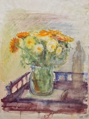 Пестель Вера Ефремовна (1887–1952). 1950. Бумага, акварель. 44 х 32. 
Штамп "Наследие В.Е. 