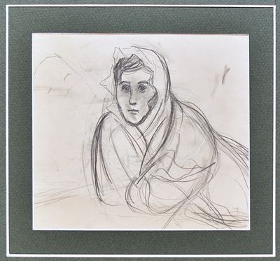 Пестель Вера Ефремовна (1887–1952). Бумага, карандаш. Размер в свету: 14,3 х 20. 
Штамп 