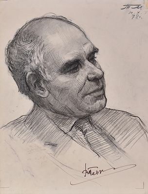 Марченко Татьяна Михайловна (1918–2013). Портрет Пескова Василия Михайловича. 1978. Бумага 