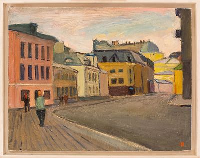 Шапкина-Корчуганова Нина Борисовна (род. 1954). Улица Солянка. 2019. Холст, масло. 39,5 х 49,7. 