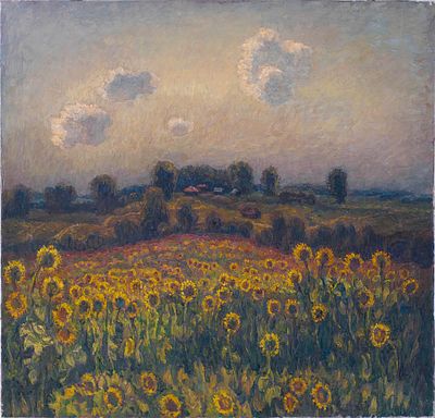 Орлов Игорь Михайлович (род. 1935). Подсолнуховое поле. 2014. Холст, масло. 95 х 100. 
Подпись 