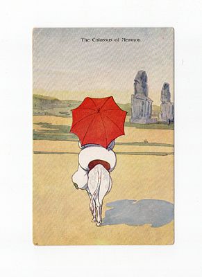 Открытка "Колос Мемнона". Европа, начало 20 века.