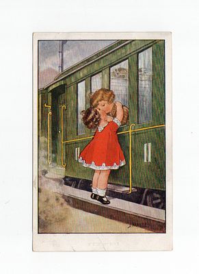 Открытка "Прощальный поцелуй". Европа, начало 20 века.