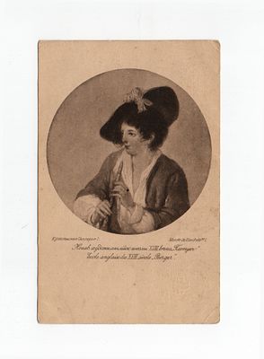 Открытка с картины неизвестного художника "Пастух". Россия, начало 20 века.