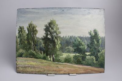 Картина "Пейзаж". СССР, 1970-е годы. 
Картон, масло.