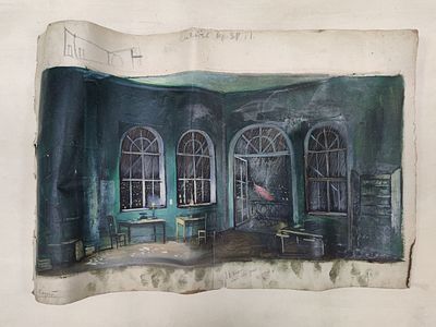 Картина. Эскиз "Революция". СССР, середина 20 века. 
Бумага, смешанная техника. 
Со следами 