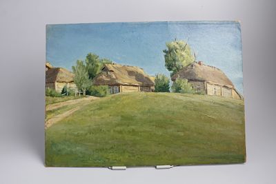 Картина "Хутор". СССР, 1960-е годы. 
Картон, масло.