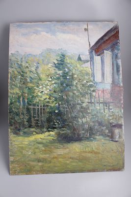 Картина. Кулагин А.А. "Цветет белый шиповник". СССР, 1975 год. 
Картон, масло. 
Кулагин 