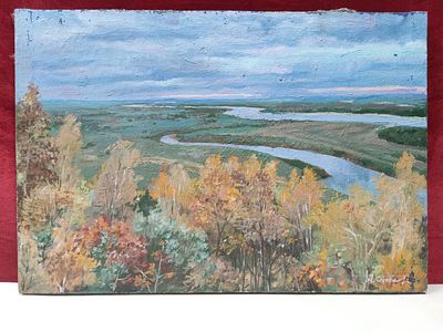 Картина. "Осень". СССР, 2-я половина 20 века. 
Холст, масло. Подпись автора в правом нижнем углу.