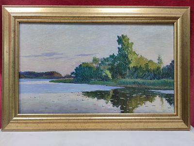 Картина. Чаплыгин С. "Вечер". Россия, 1994 год. 
Холст, масло. Подпись автора в правом нижнем 