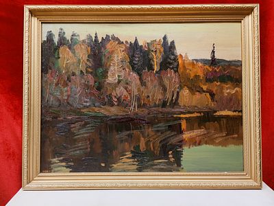 Картина. Блуднов П.В. "Вечен на Мсте". СССР, 1989 год. 
Холст, масло. Подпись автора в левом 