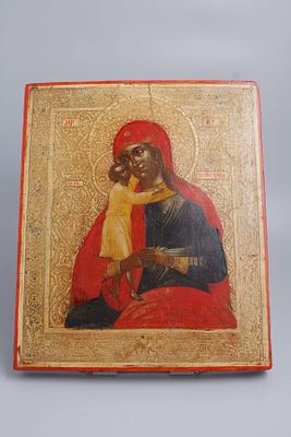 Икона Божией Матери &laquo;Взыскание погибших&raquo;. Россия, конец 19 века. 
Дерево, левкас, темпера 