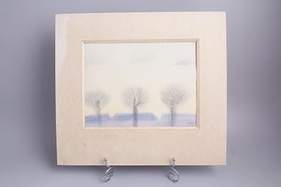 Картина. "Три дерева". СССР, 1970-1980-е годы. 
Бумага, пастель. Подпись автора в правом нижнем 