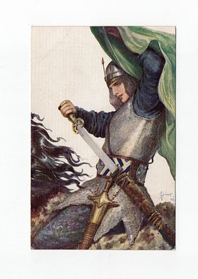 Открытка с картины Соломко С. "Настасья Королевишна". Россия, начало 20 века.