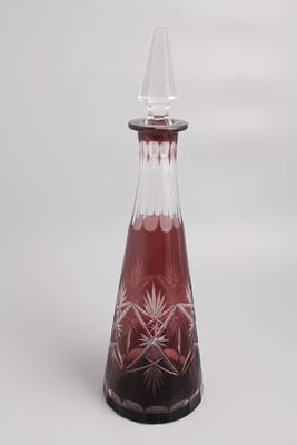 Графин пирамидальный. СССР, Дятьковский хрустальный завод, 1950-1960-е годы. 
Двуцветное 