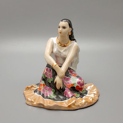Статуэтка &laquo;Земфира сидящая&raquo; (Цыганка). Дулевский фарфоровый завод, 1989 год, 
скульптор 