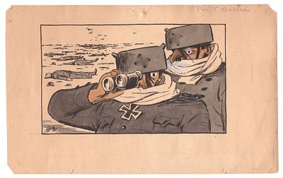 Политическая карикатура Г. Вальк "Весенние побеги". СССР, Генрих Вальк, 1941 год. 
Бумага 